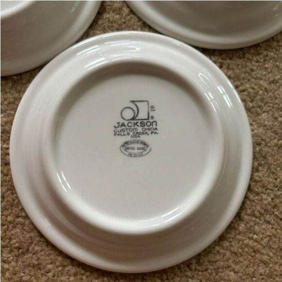 Jackson China 3 Small 5 3/4” Wide Brown Double Stripes Restaurant Plates - Picture 8 of 8